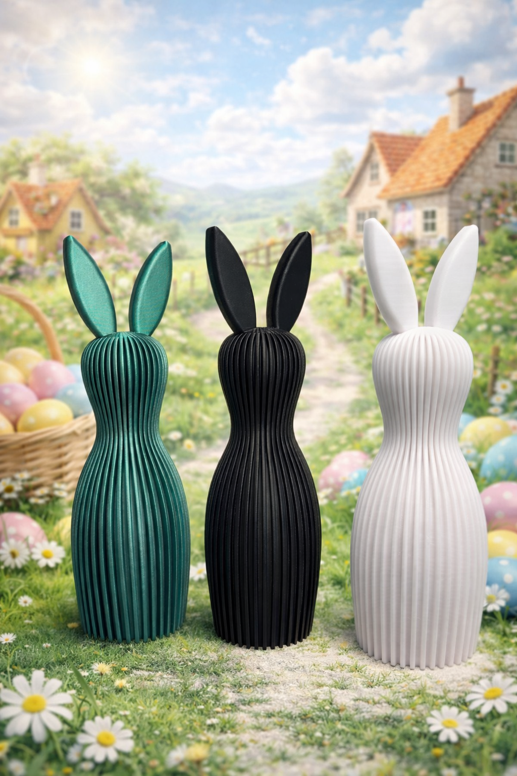 Minimalistische 3D-Osterhasen Deko – Moderne Dekohasen aus PLA – Tischdeko, Fensterbank Deko – 3D-gedruckt in Deutschland – Ostern, Frühling