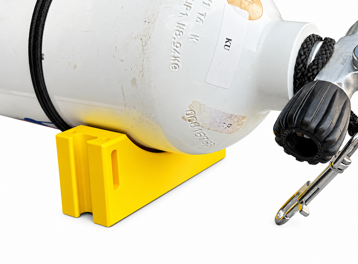 Tauchflaschenhalter für 7-Liter-Aluflaschen mit TPU-Auflage
